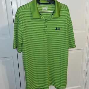 Under Armour golf polo, Men’s medium. Excellent condition, green stripes